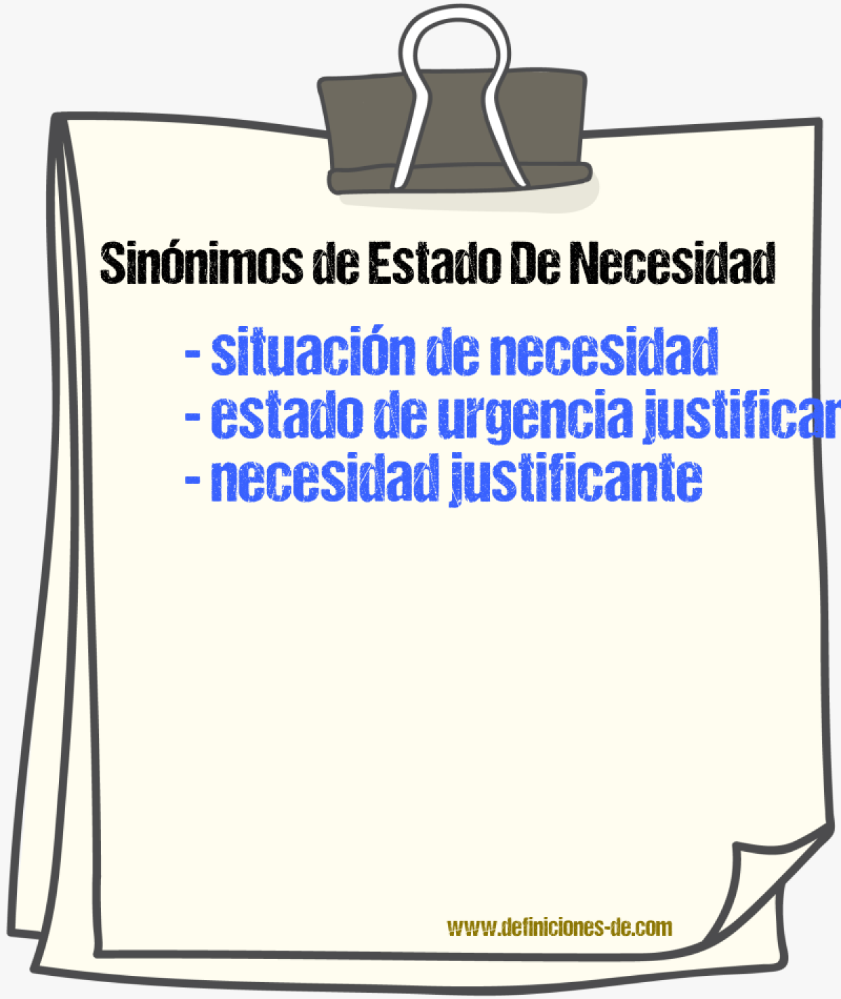 Sinónimos de estado de necesidad