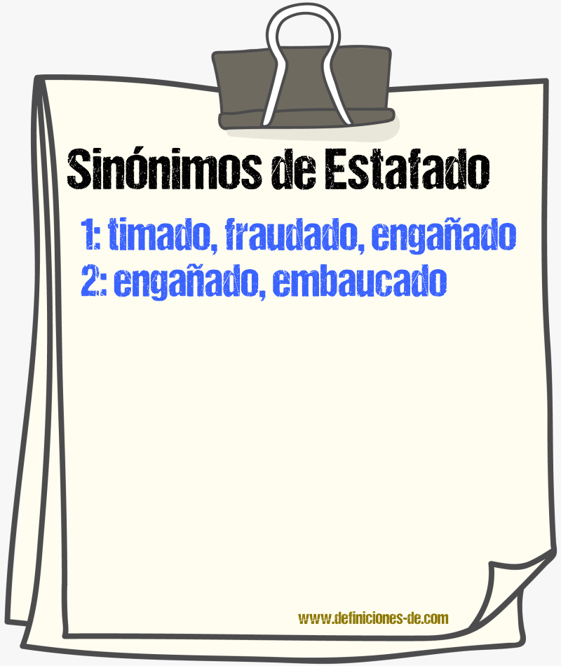 Sinónimos de estafado