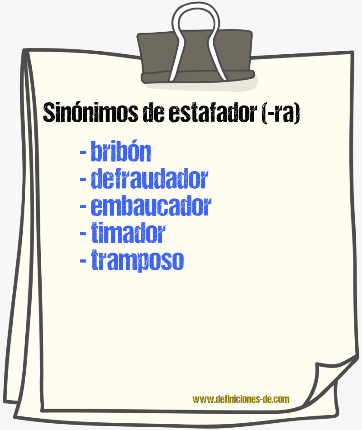 Sinnimos de estafador