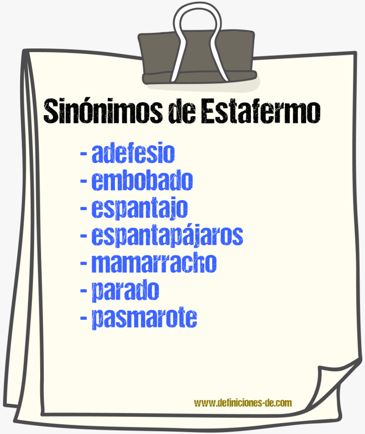 Sinnimos de estafermo