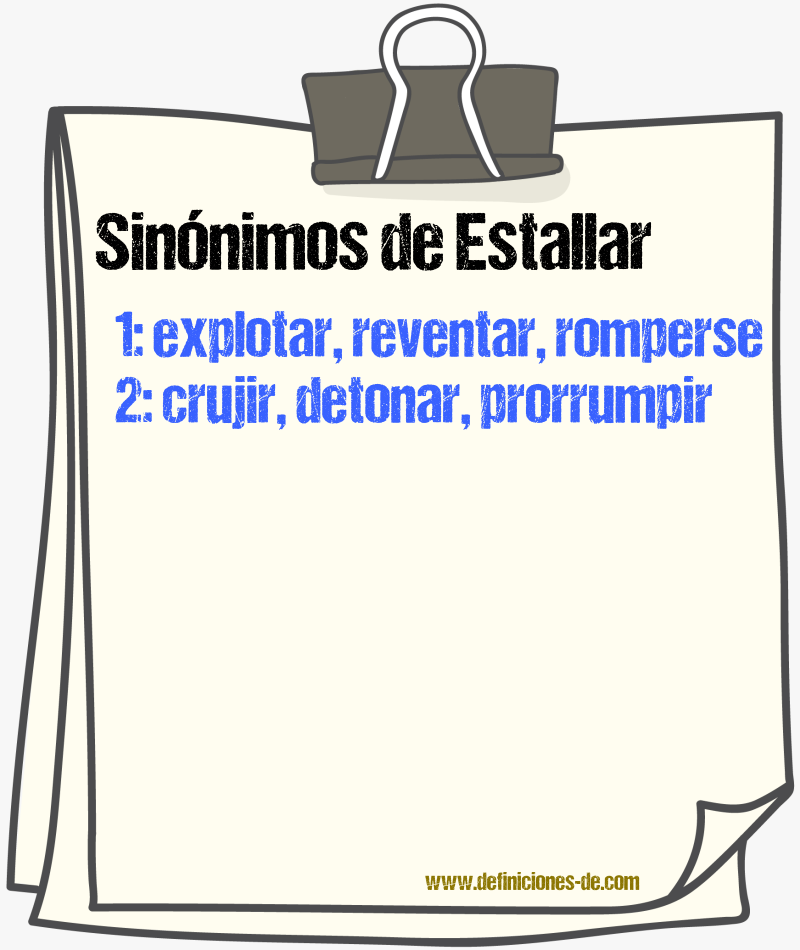 Sinnimos de estallar