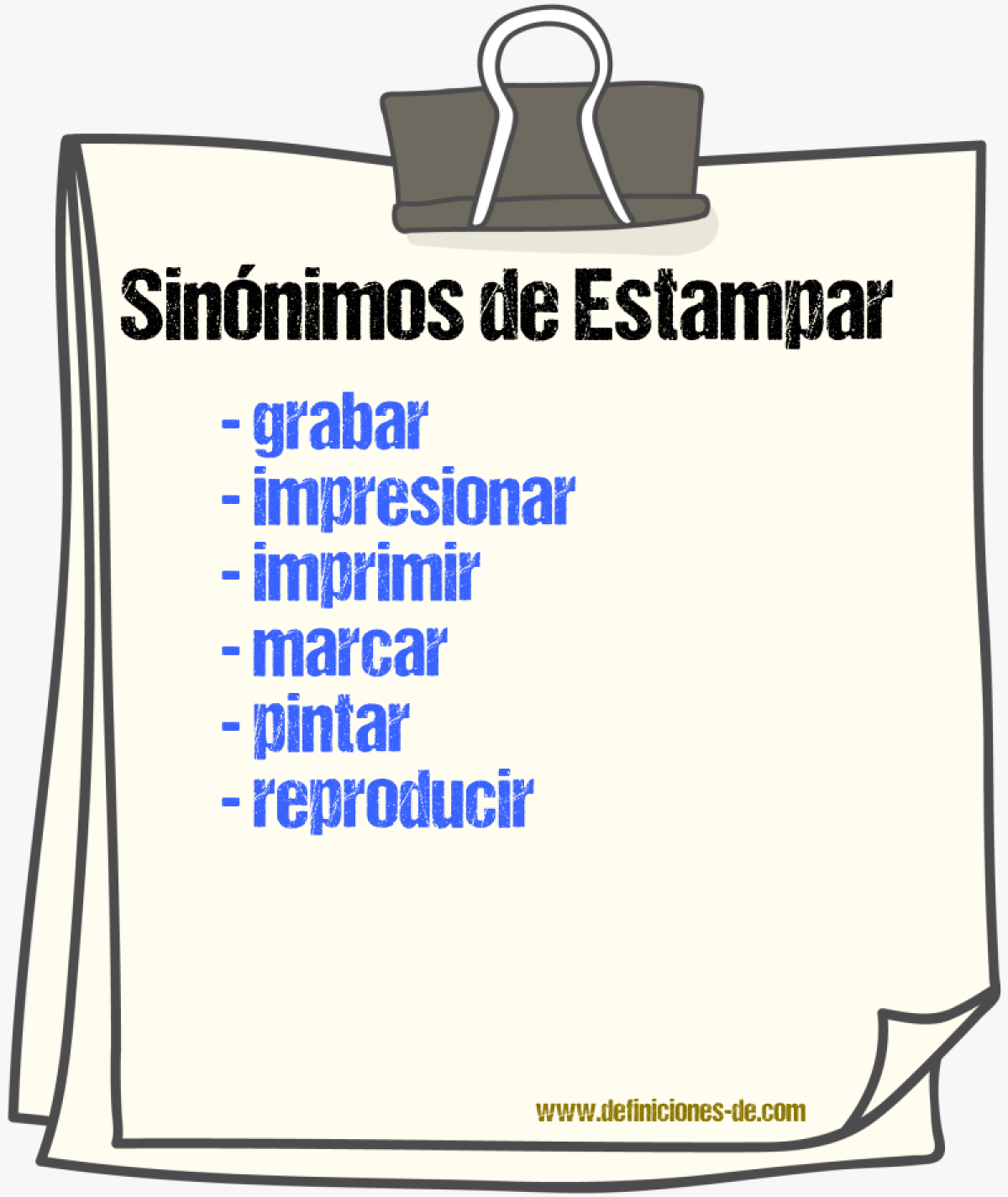 Sinnimos de estampar