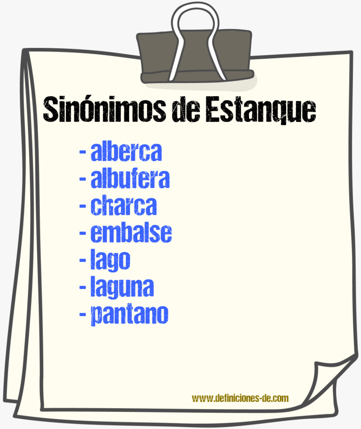 Sinnimos de estanque