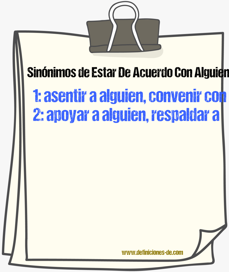 Sinónimos de estar de acuerdo con alguien