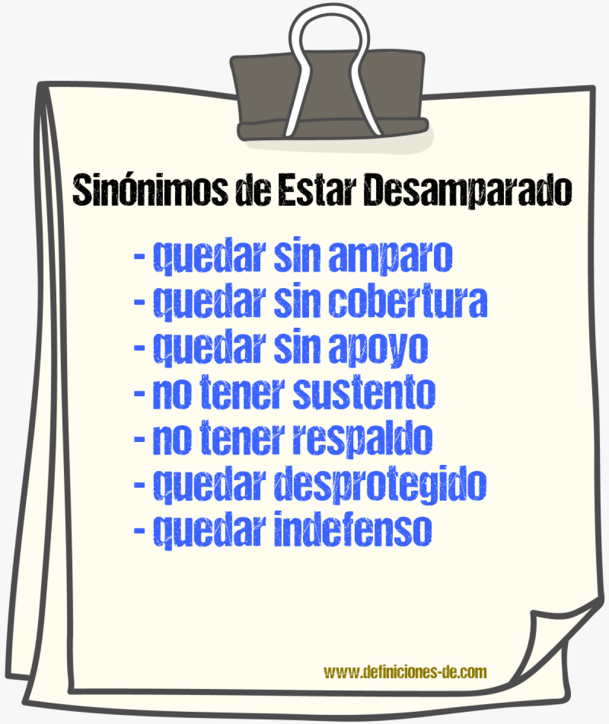 Sinónimos de estar desamparado