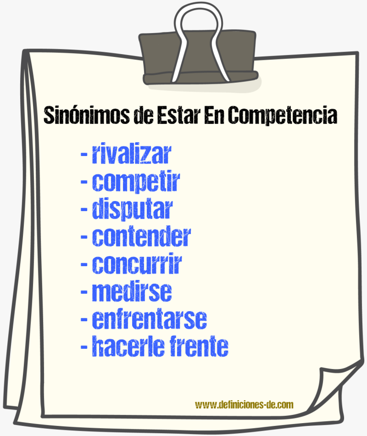 Sinónimos de estar en competencia