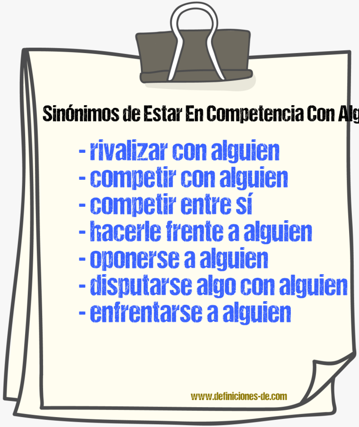 Sinónimos de estar en competencia con alguien