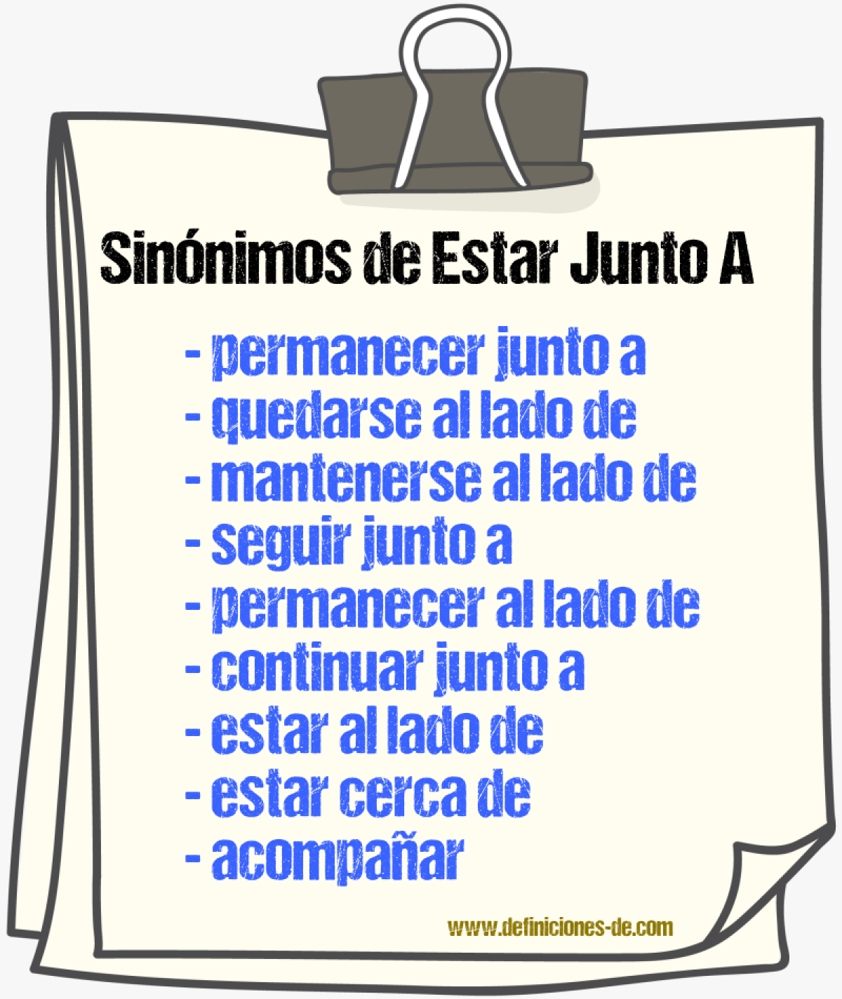 Sinónimos de estar junto a