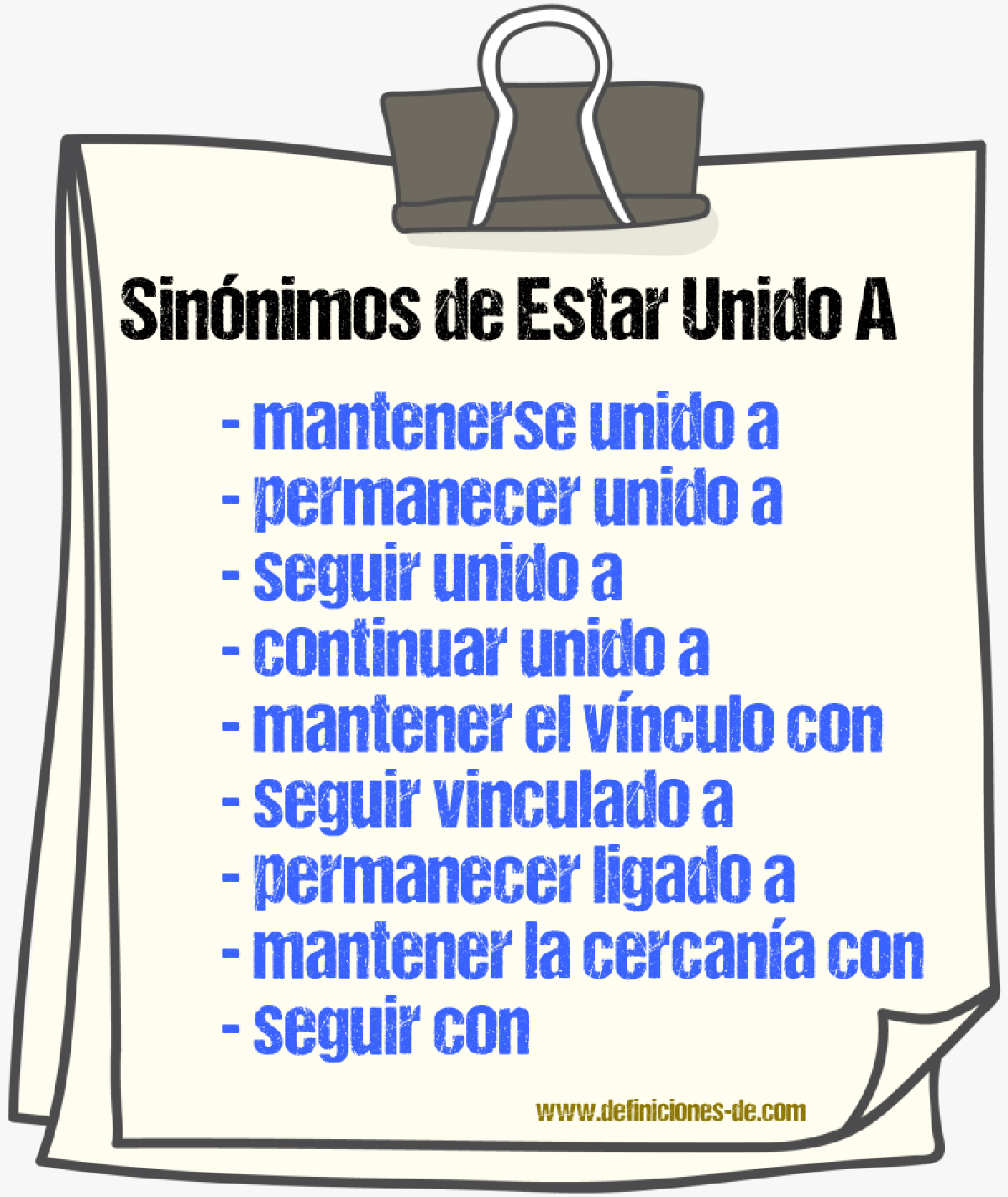 Sinónimos de estar unido a