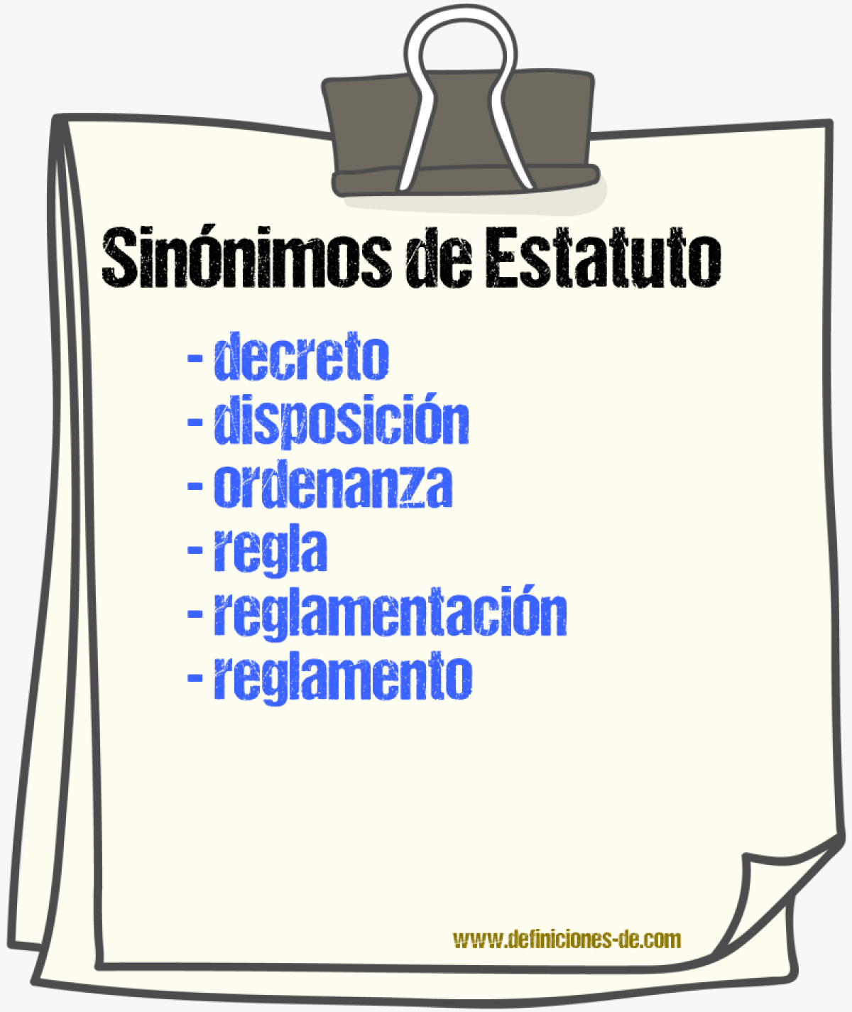 Sinnimos de estatuto