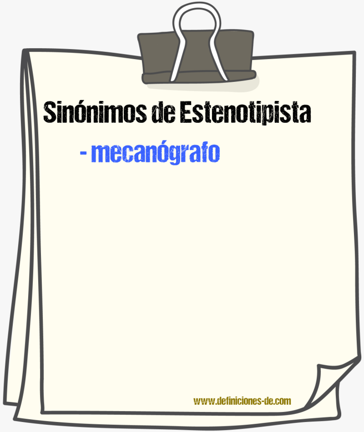 Sinnimos de estenotipista