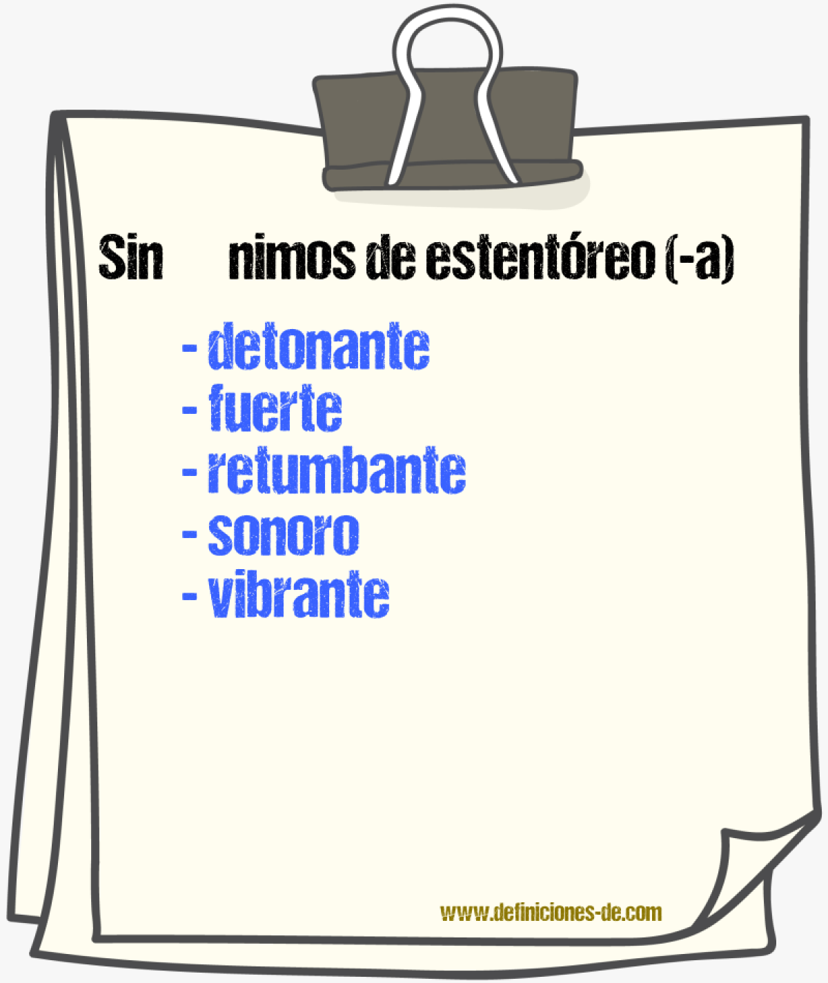 Sinnimos de estentreo