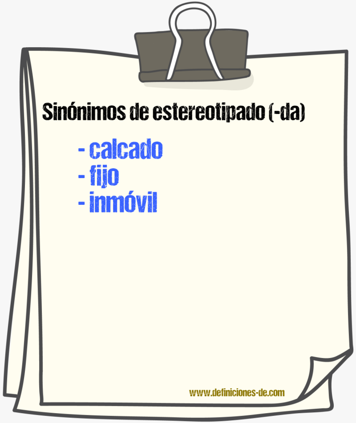 Sinnimos de estereotipado