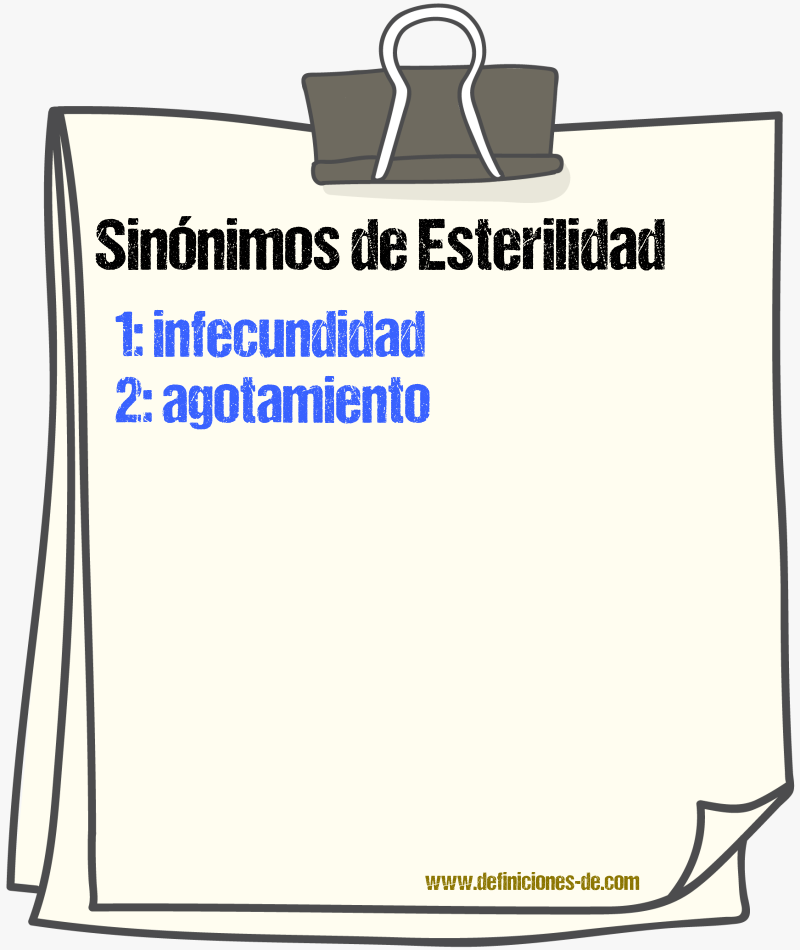 Sinnimos de esterilidad