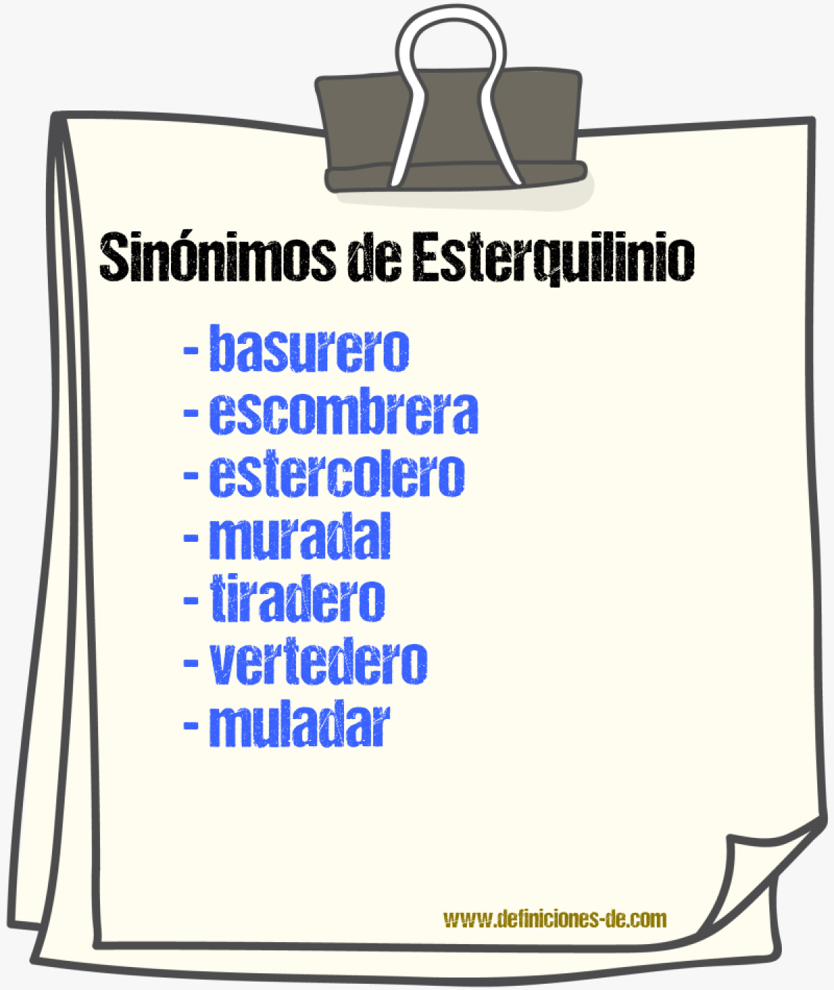 Sinnimos de esterquilinio