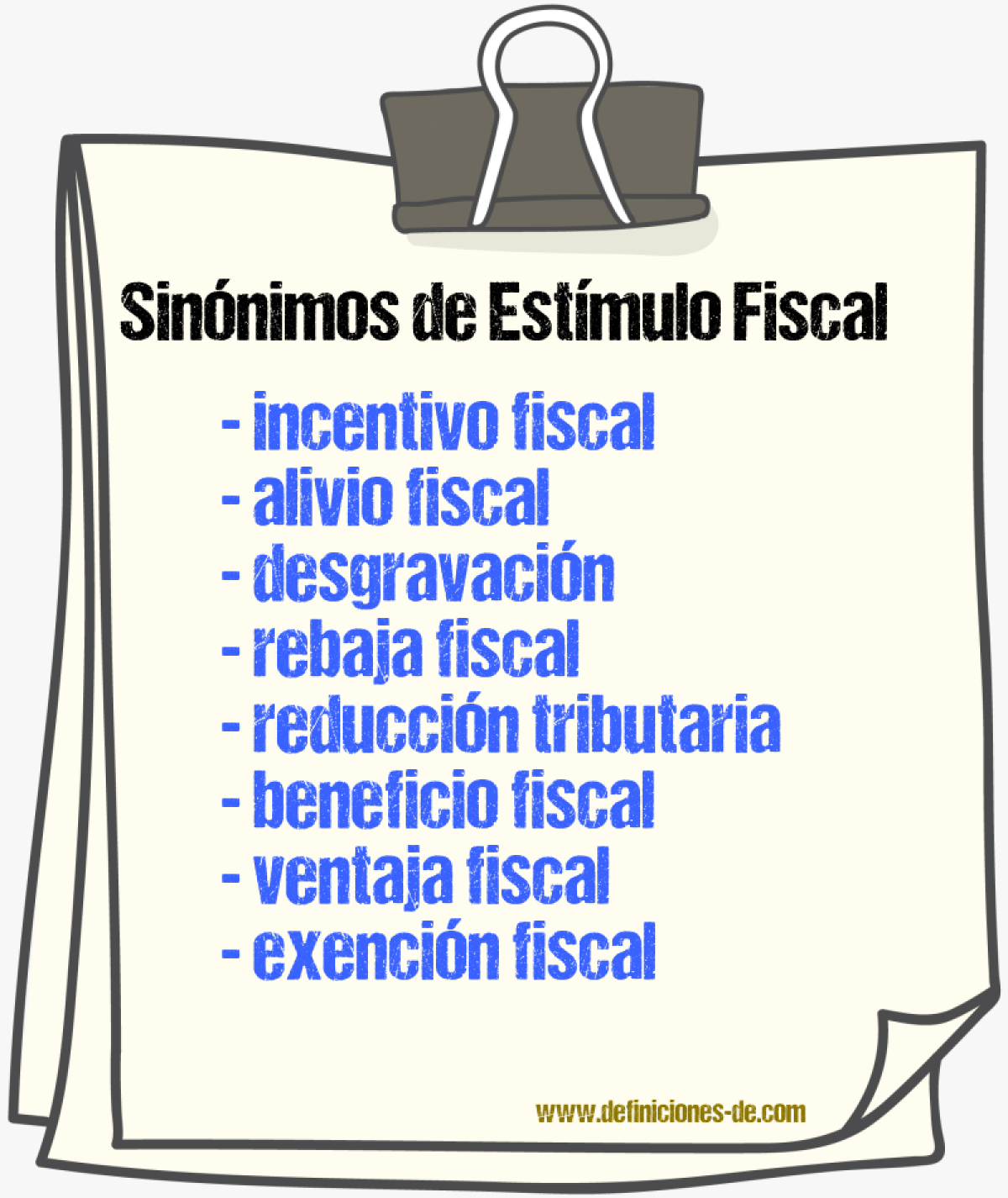 Sinónimos de estímulo fiscal