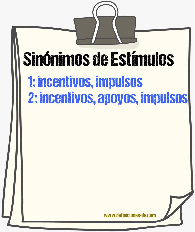 Sinónimos de estímulos