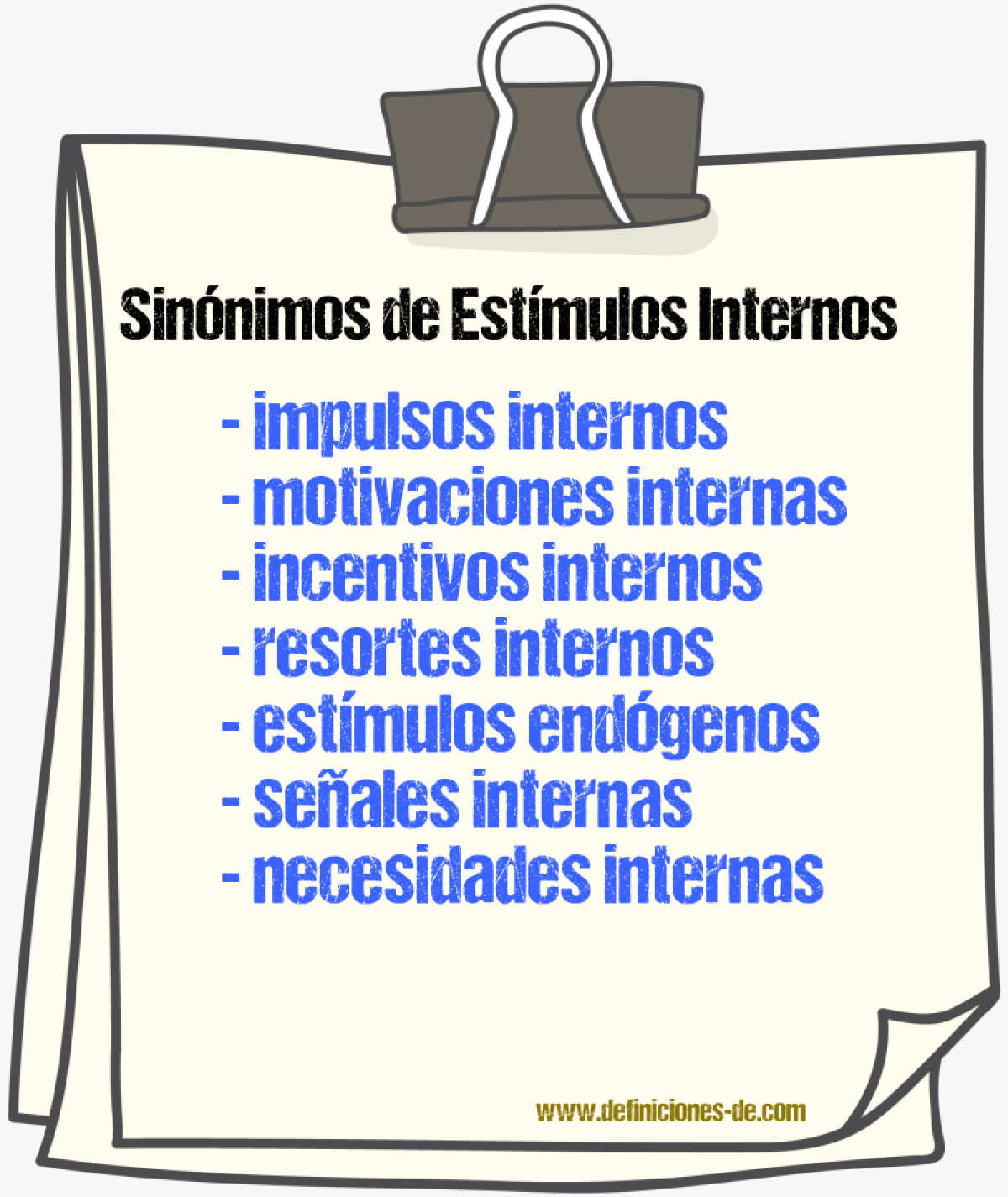 Sinónimos de estímulos internos