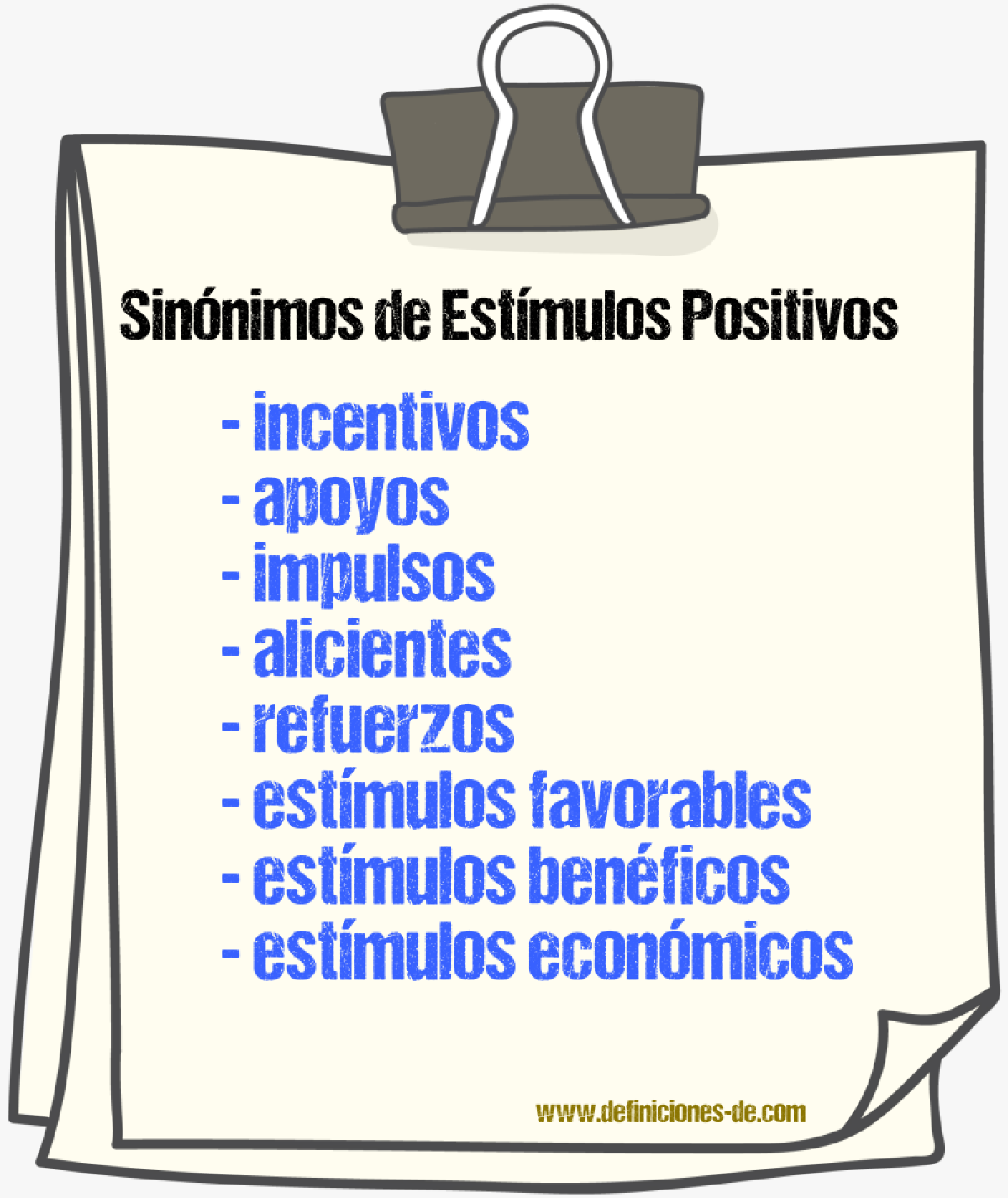 Sinónimos de estímulos positivos