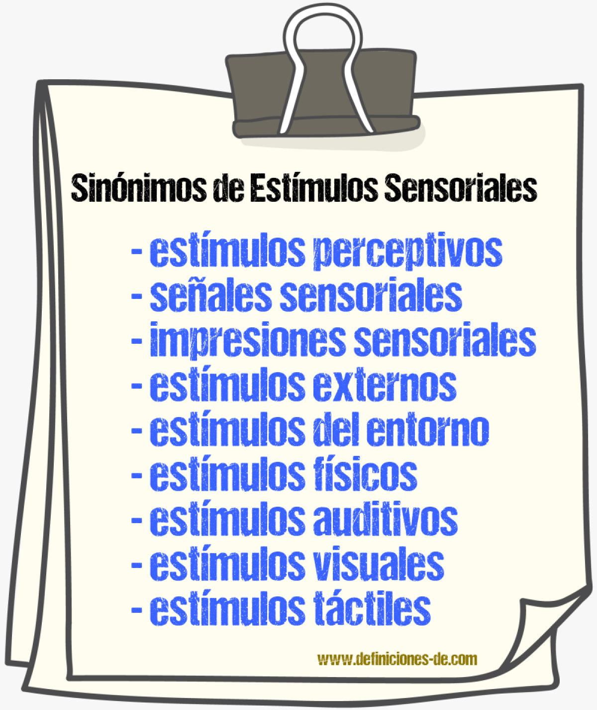 Sinónimos de estímulos sensoriales