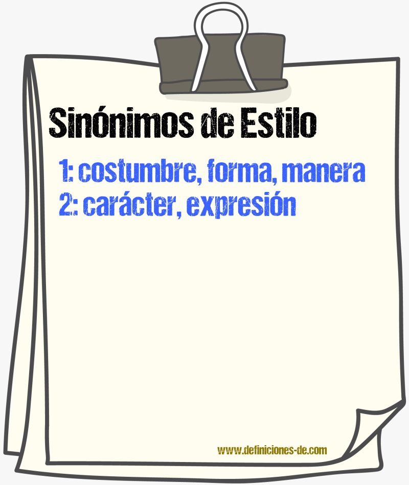 Sinnimos de estilo