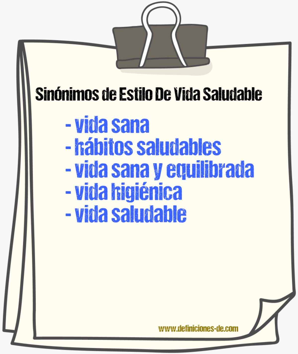 Sinónimos de estilo de vida saludable