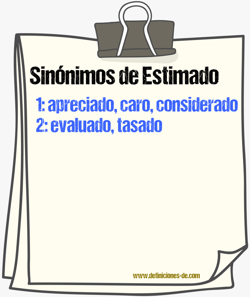 Sinnimos de estimado