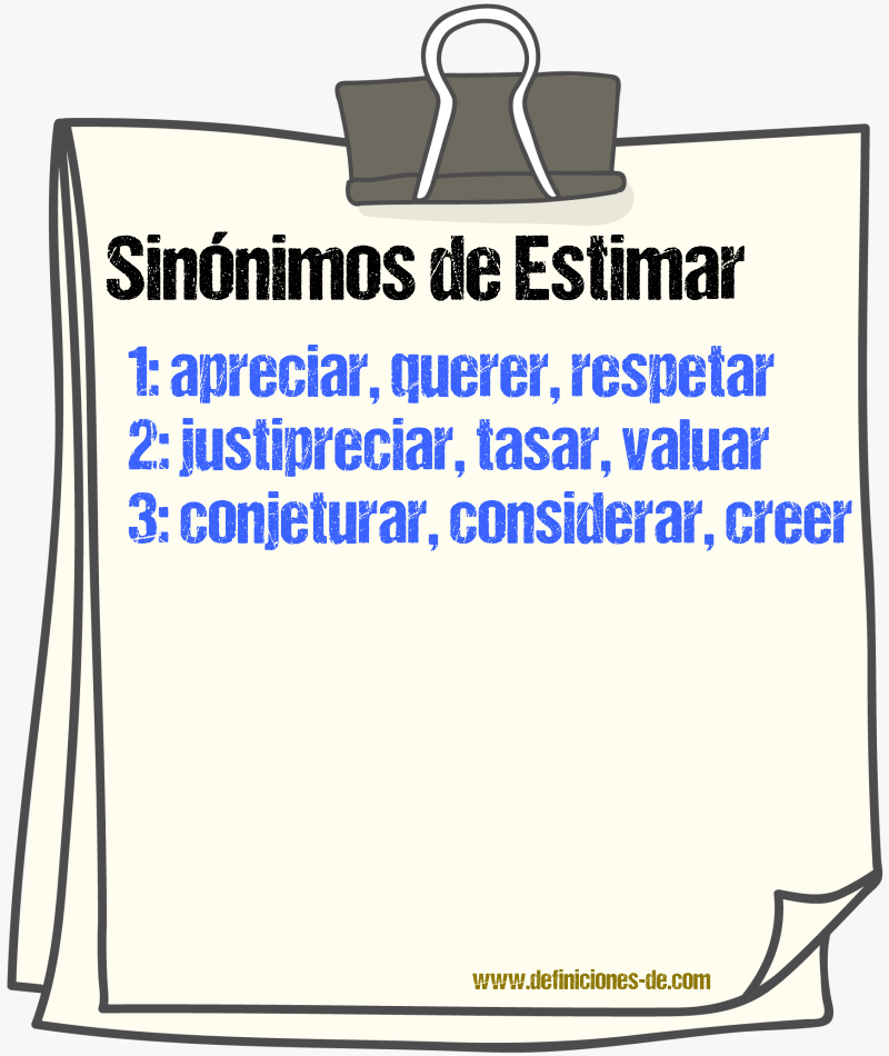 Sinnimos de estimar