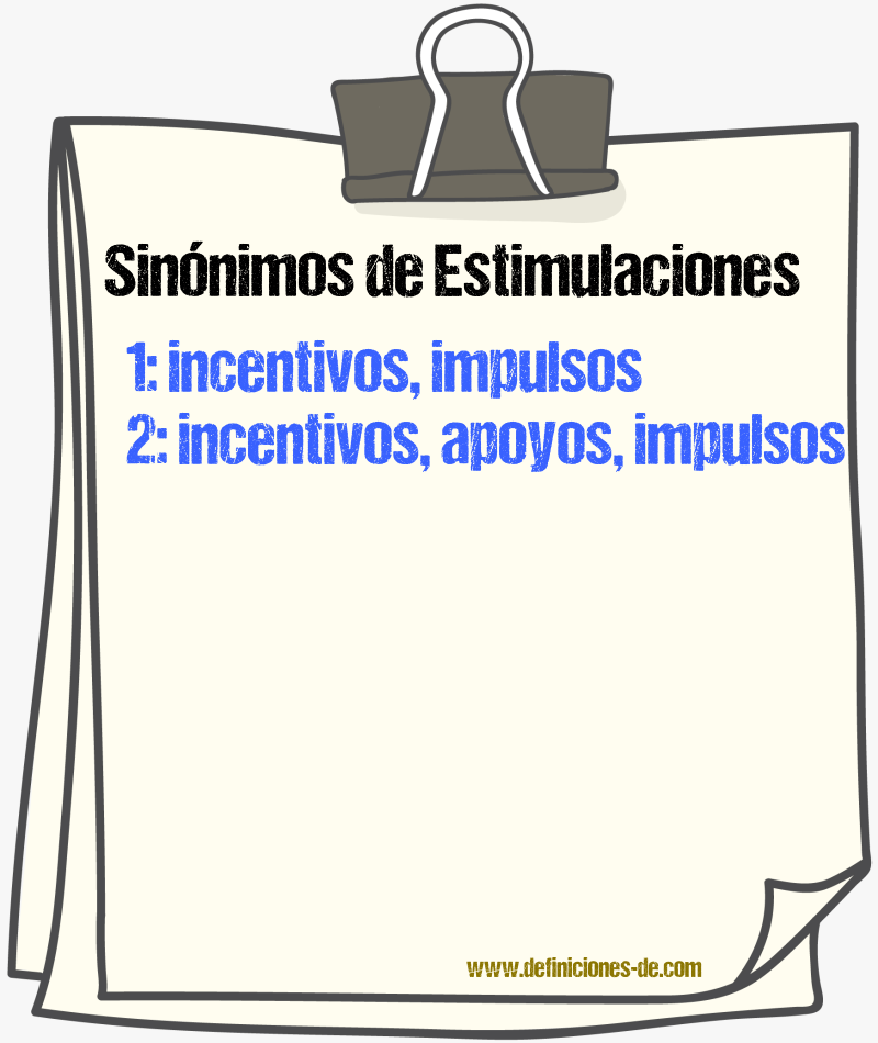 Sinónimos de estimulaciones