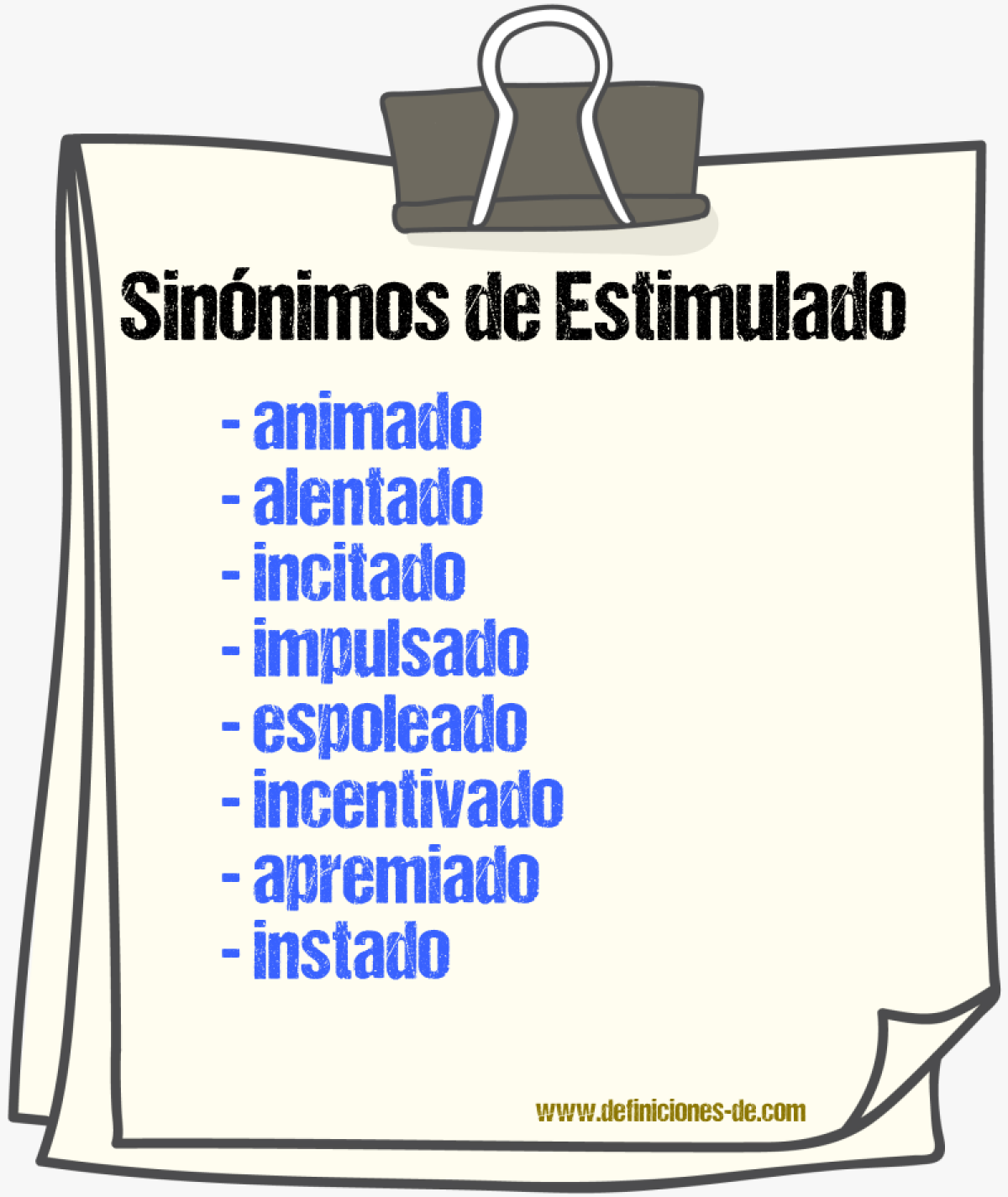 Sinónimos de estimulado