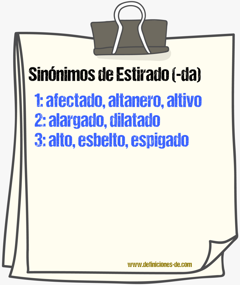 Sinnimos de estirado