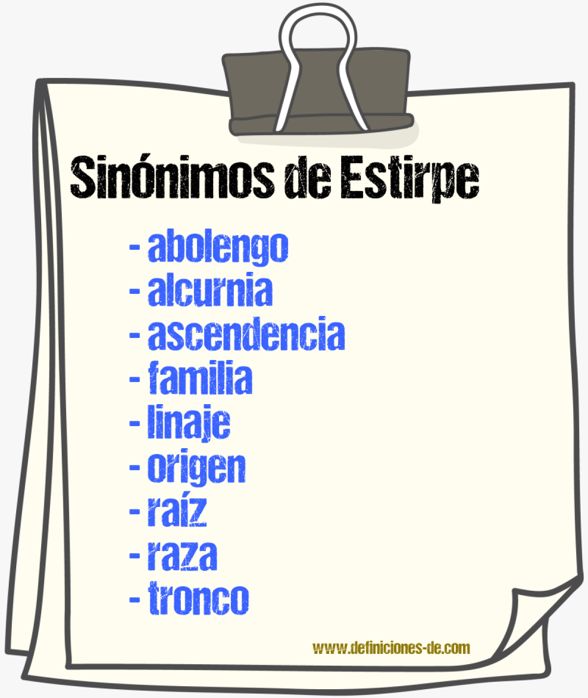 Sinnimos de estirpe