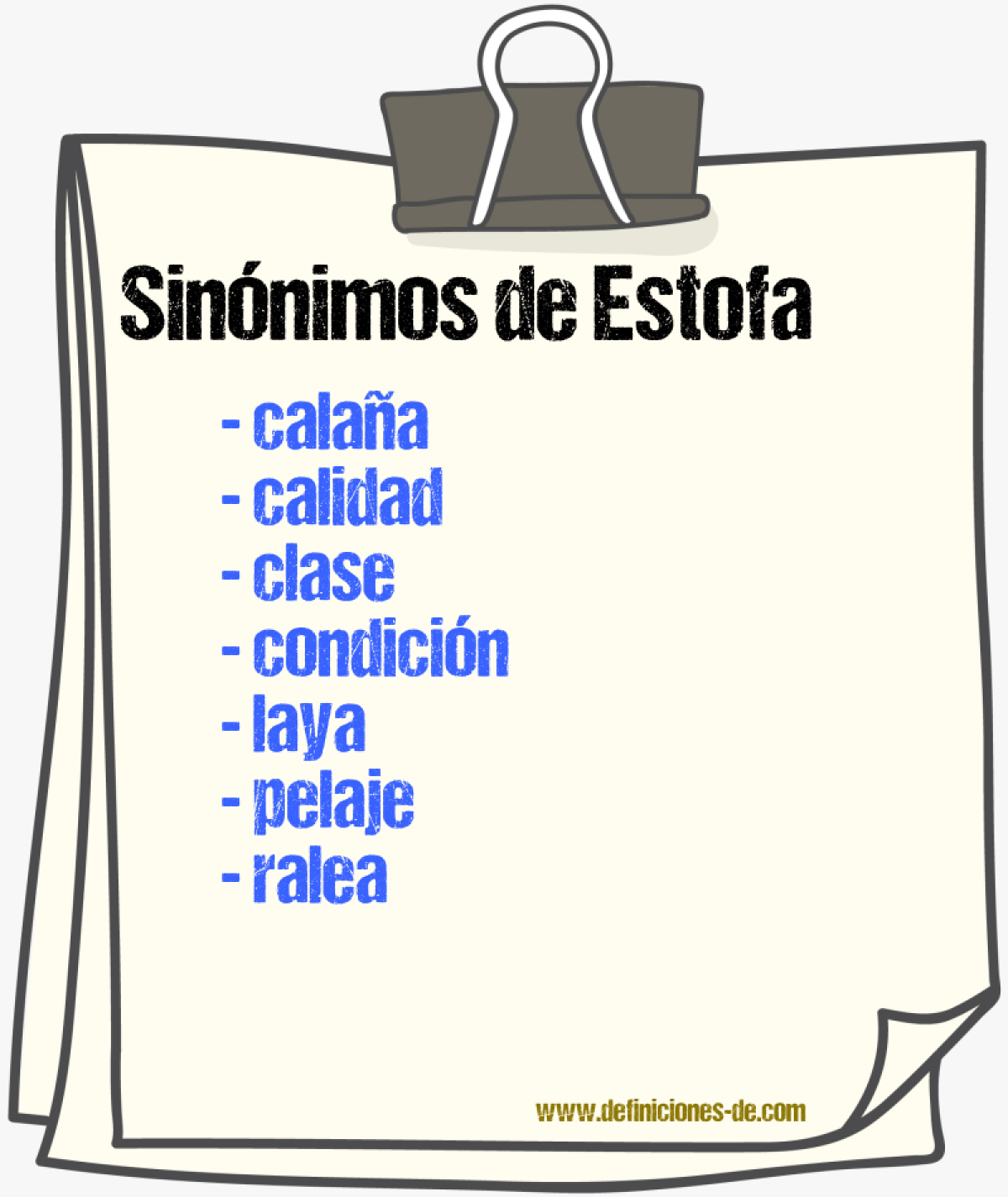 Sinnimos de estofa