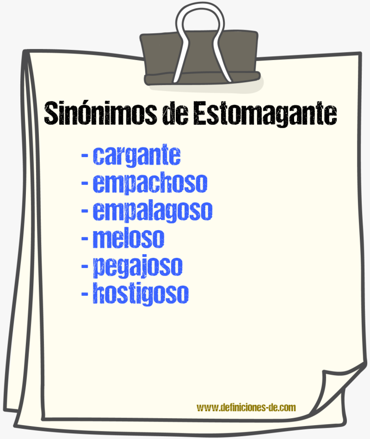 Sinnimos de estomagante