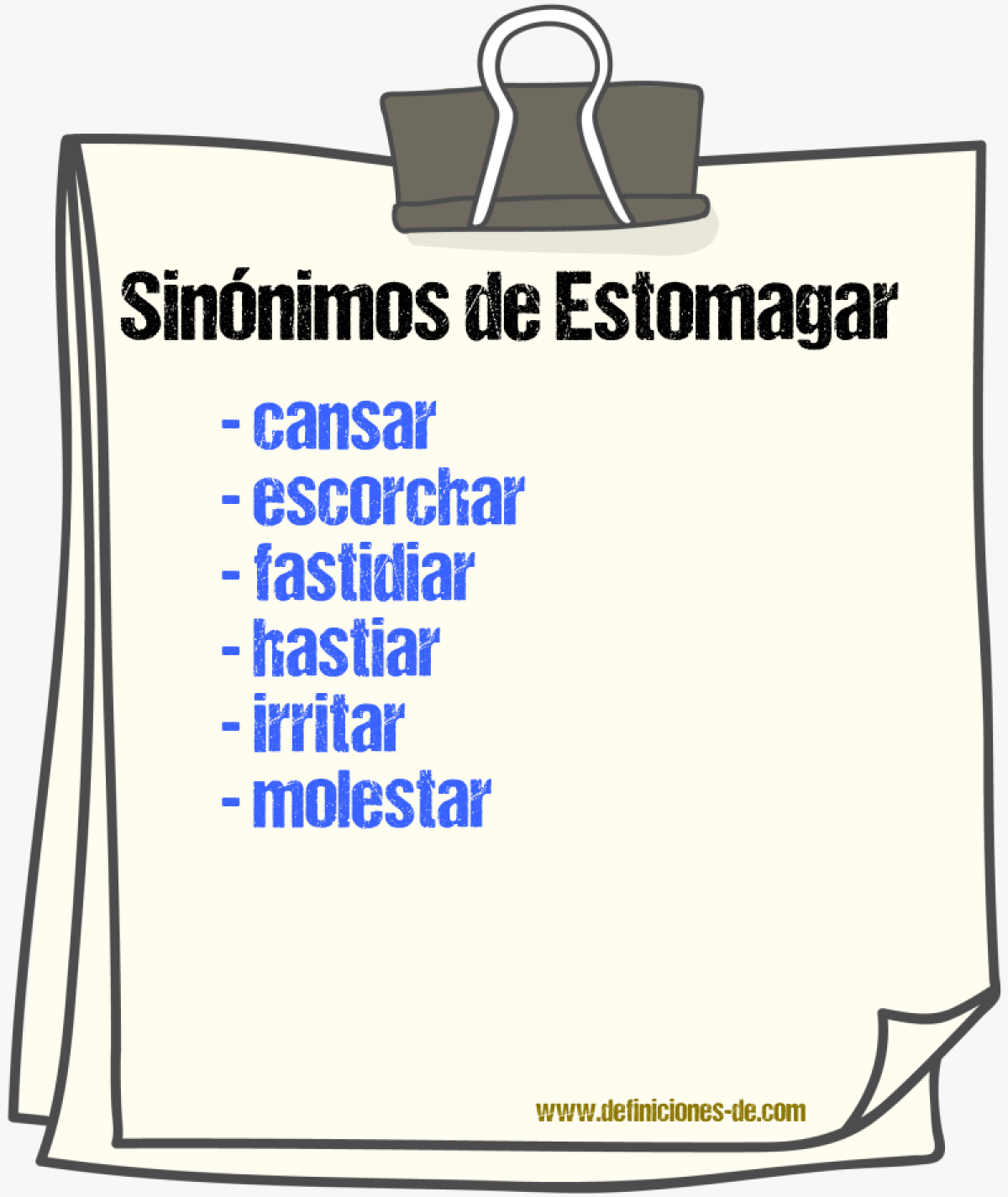 Sinnimos de estomagar