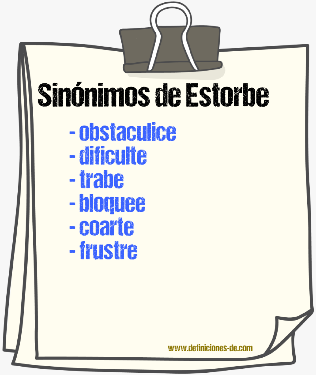 Sinónimos de estorbe