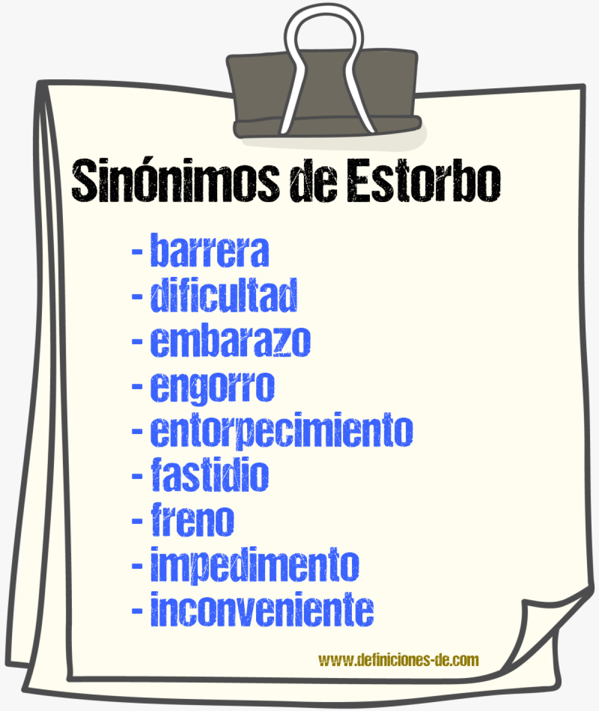 Sinnimos de estorbo