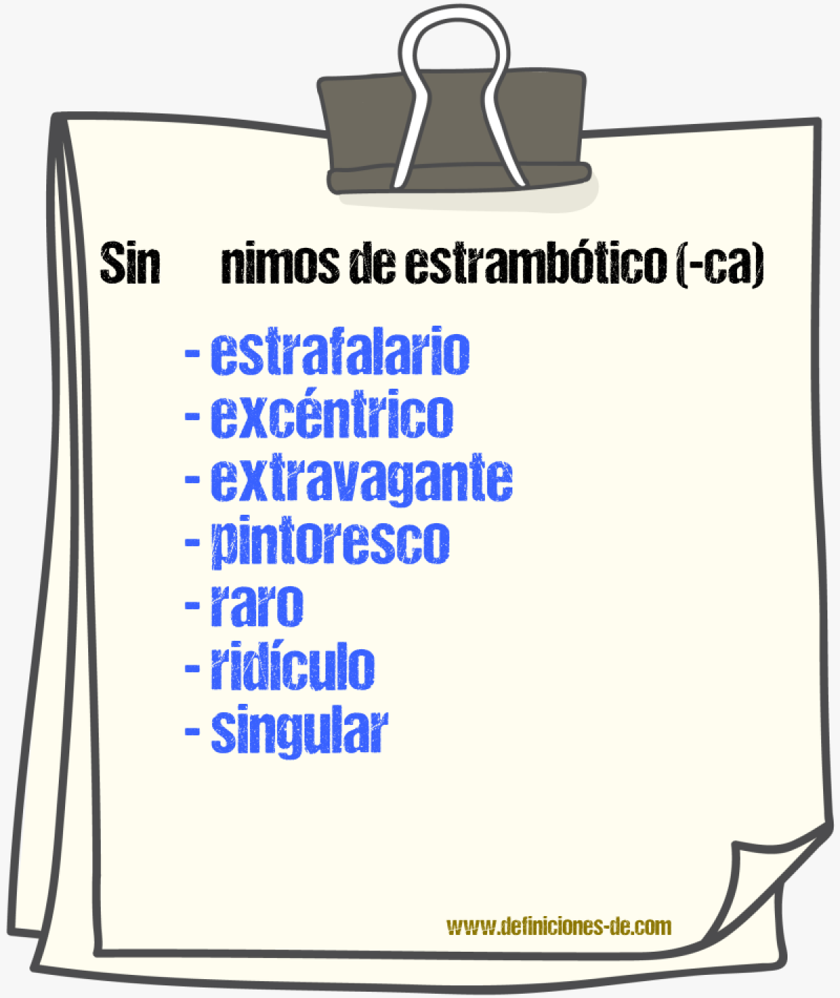 Sinnimos de estrambtico