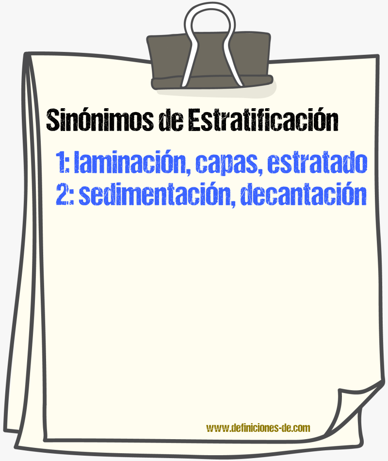 Sinónimos de estratificación