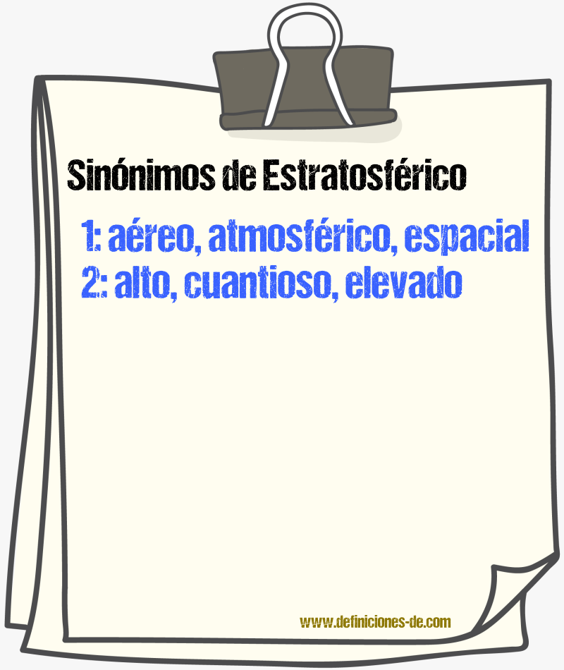 Sinnimos de estratosfrico