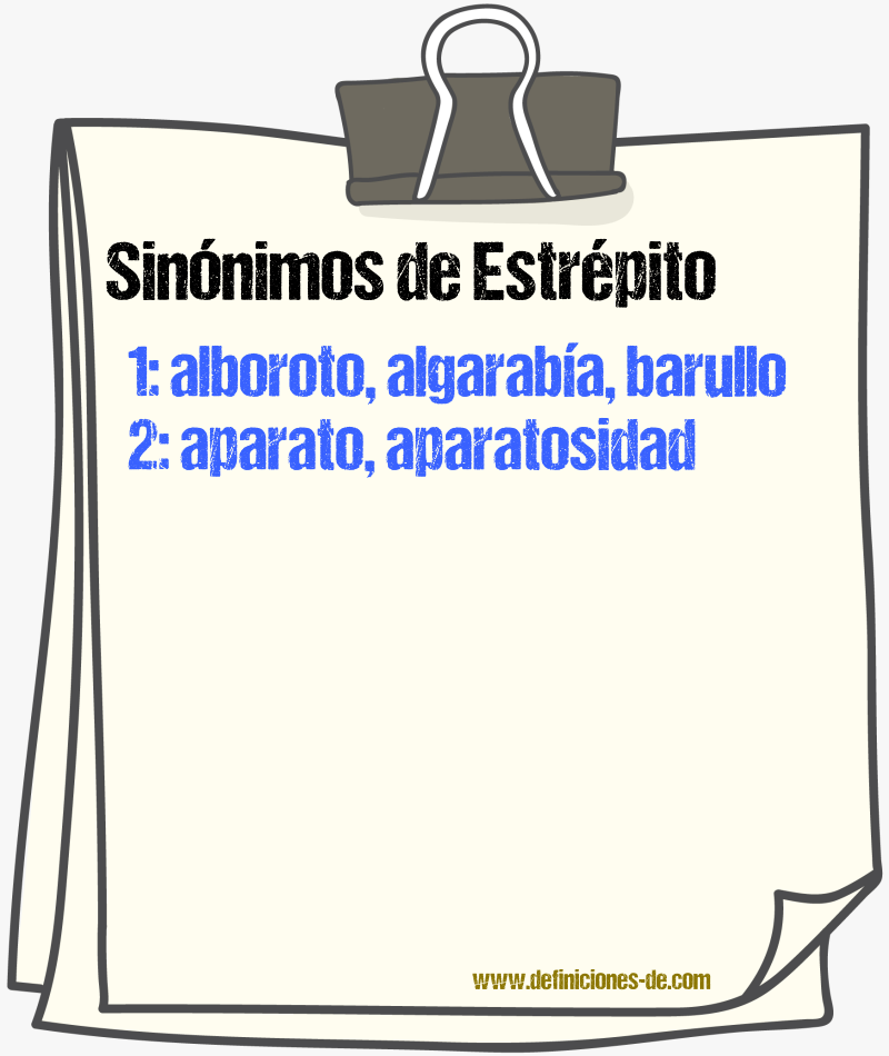 Sinnimos de estrpito