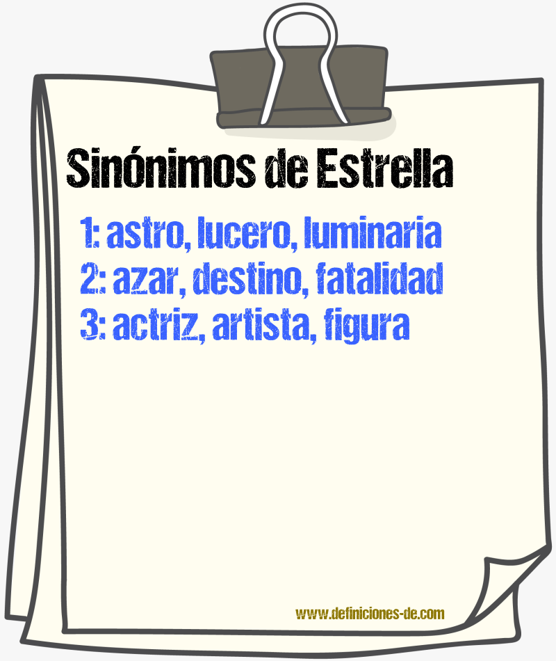 Sinnimos de estrella