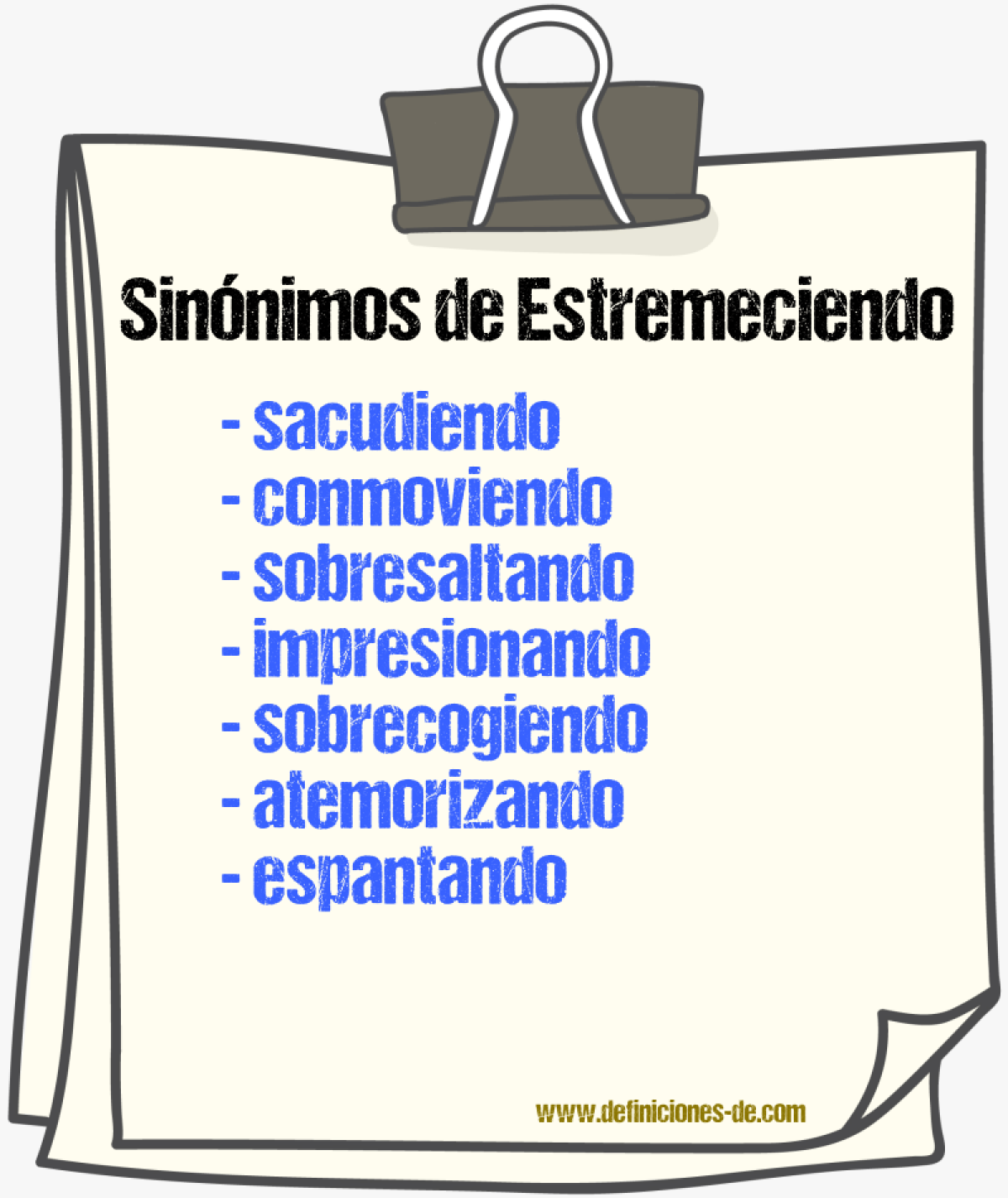 Sinónimos de estremeciendo