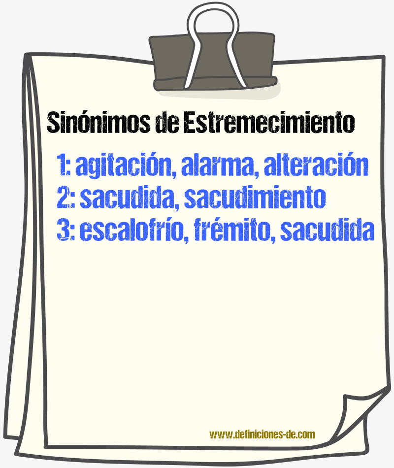 Sinnimos de estremecimiento