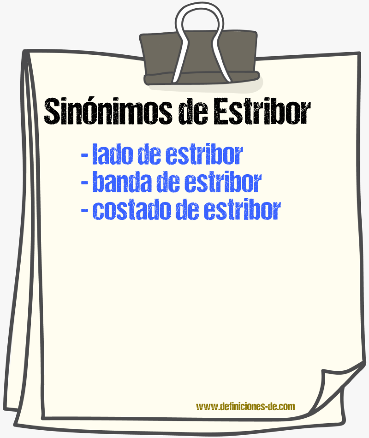 Sinónimos de estribor