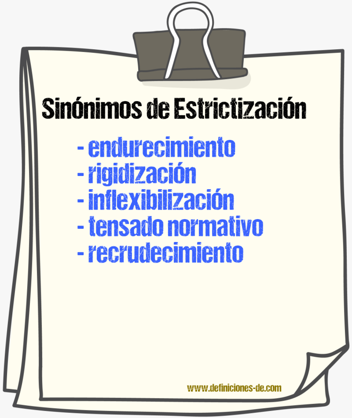 Sinónimos de estrictización