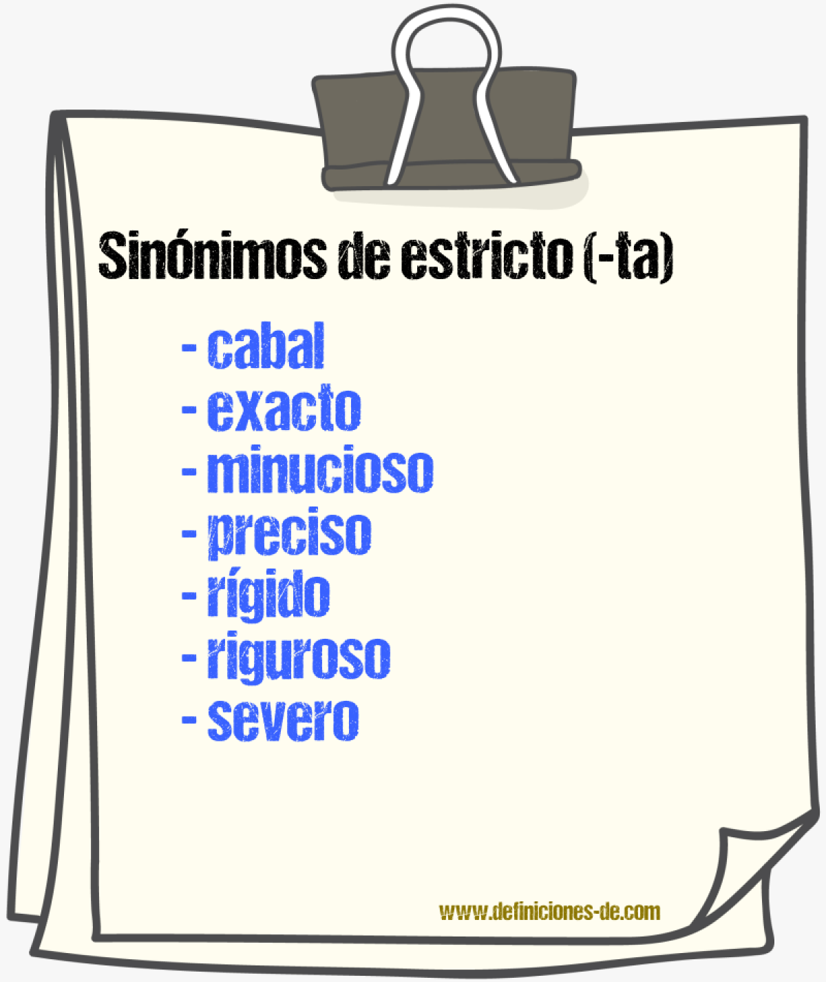 Sinnimos de estricto