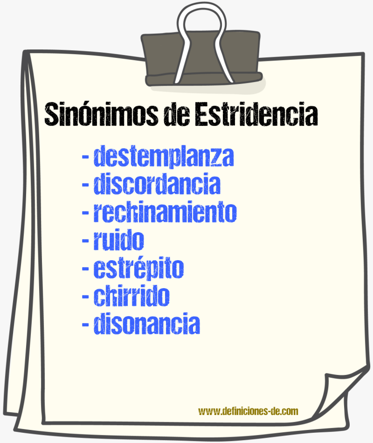 Sinnimos de estridencia