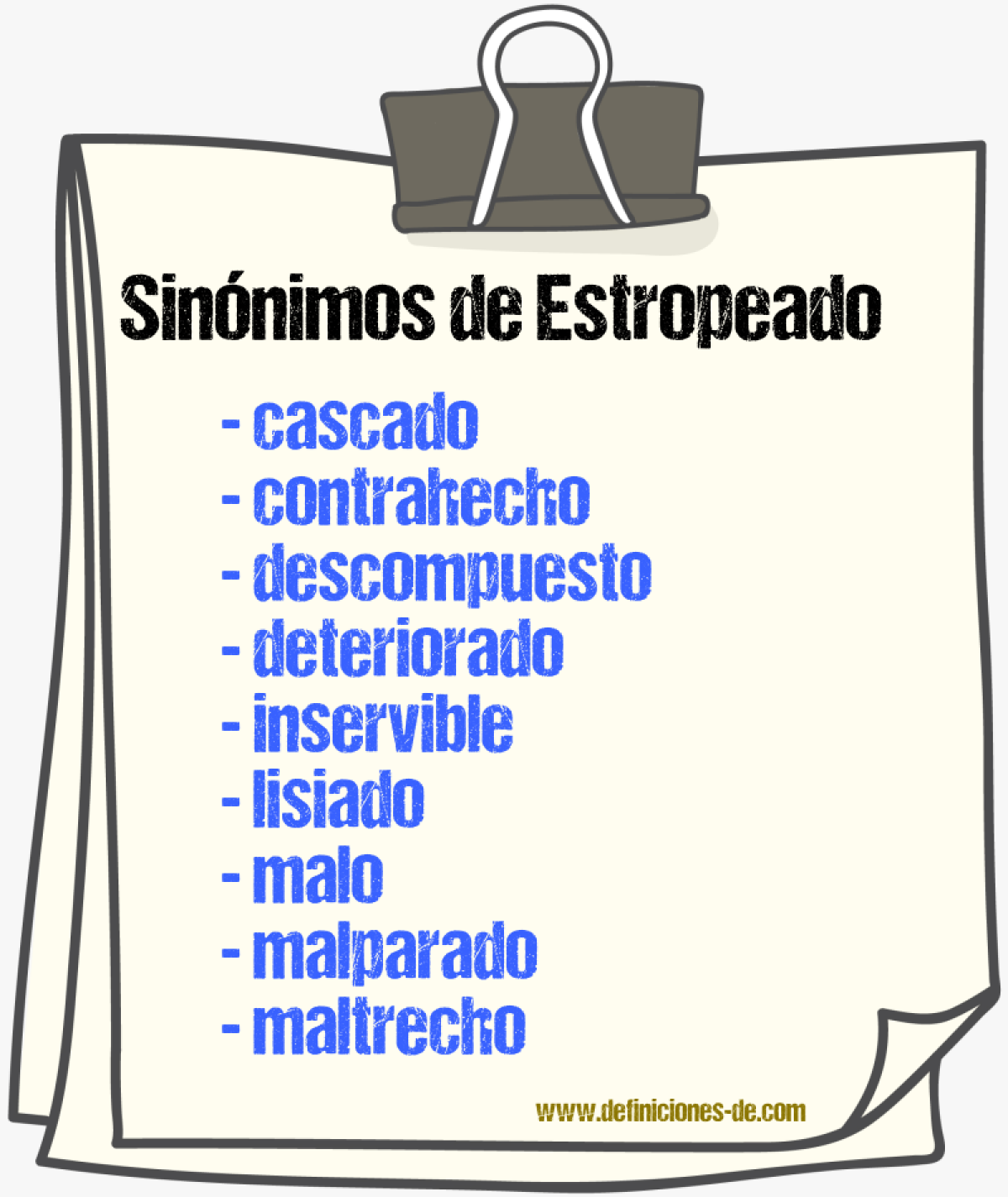 Sinnimos de estropeado