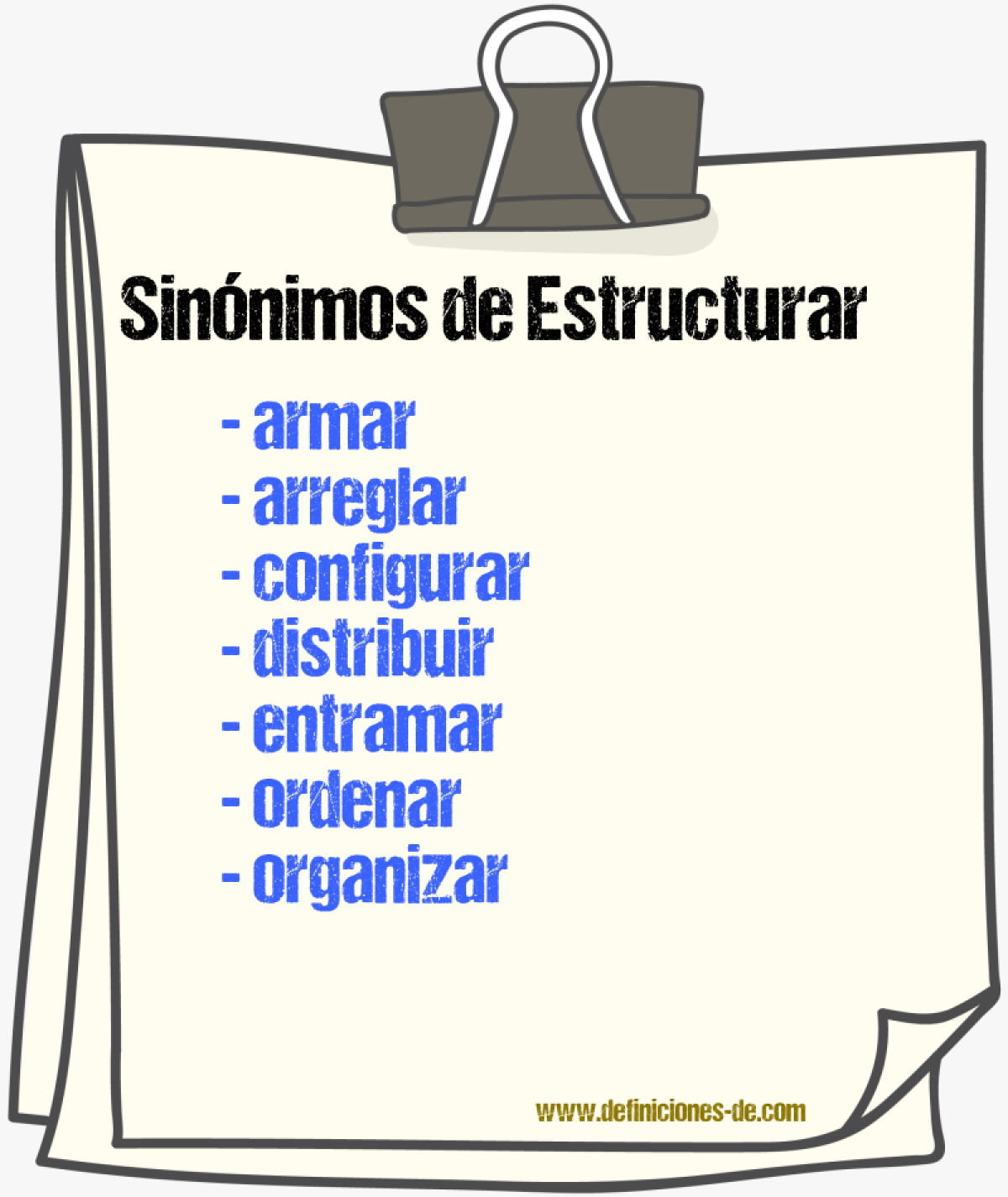 Sinnimos de estructurar